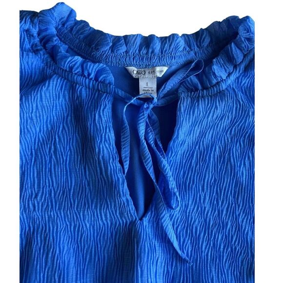 Cato Blue Tiered Long Sleeve Ruffle Cocktail Dress – Size Large - Picture 5 of 6